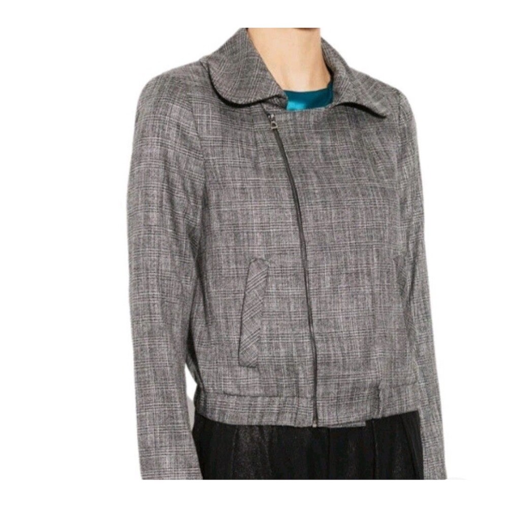 L'AGENCE Tweed Moto Style Blazer Jacket Size 2